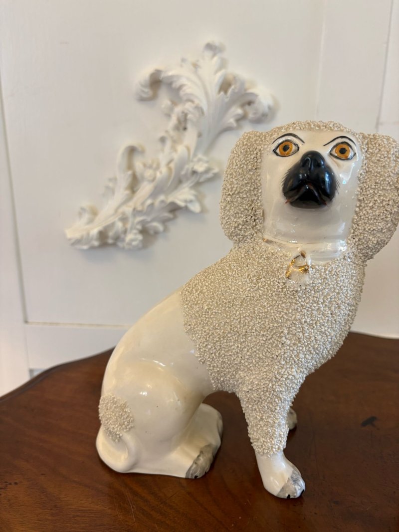 Pair of Antique Victorian Quality Staffordshire Poodles - Image 6